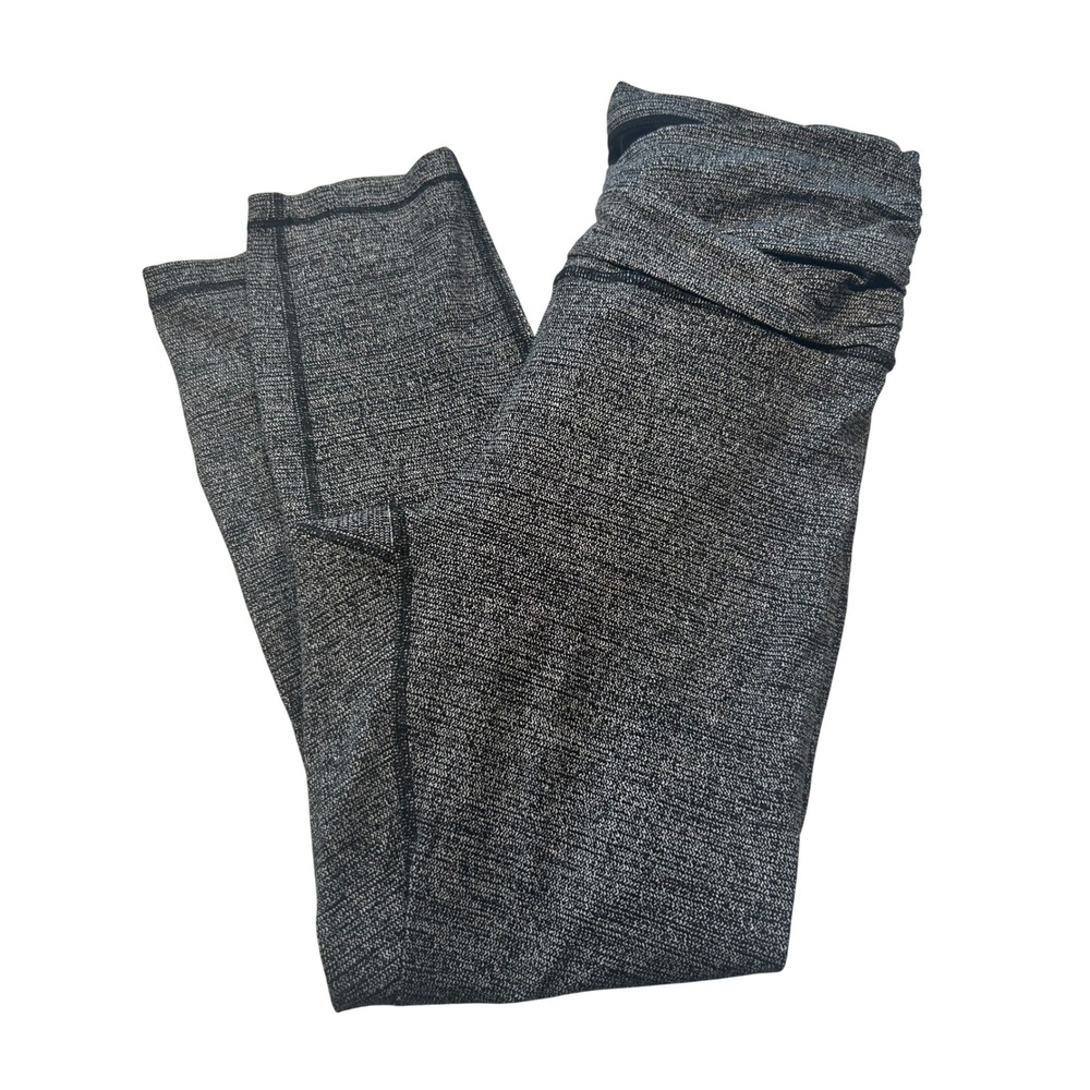 Lululemon Align Pant Women 8 Black White Space Dye V-Waist Yoga Leggings